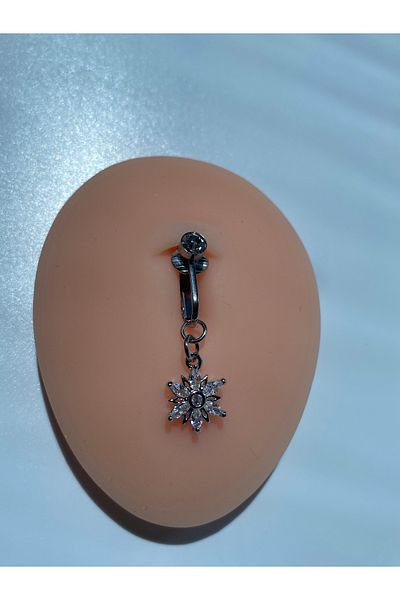 kurukafagift Steel Navel Piercing Magnet Holeless Use Compression Snowflake Model