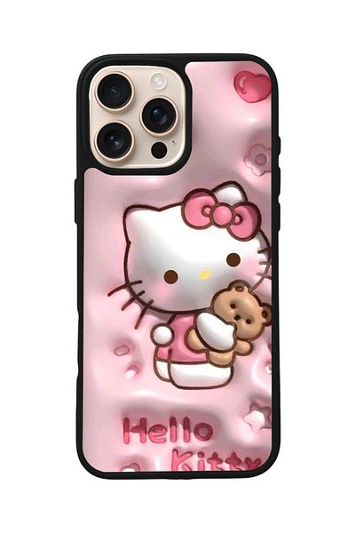 Aksel Kılıf Apple iPhone 16 Pro Compatible Printed, Matte Black, Soft Silicone, Protective, Shock Absorbing Cover, Case