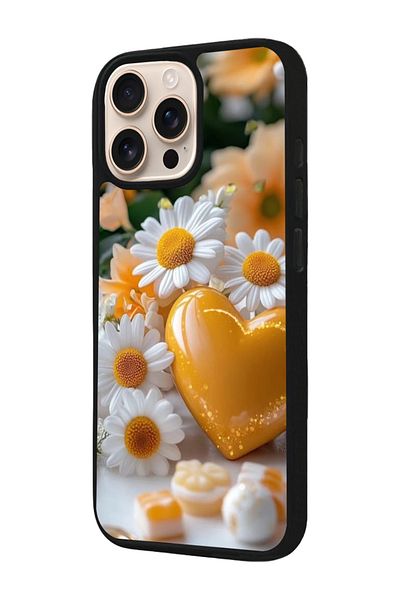 Aksel Kılıf Apple iPhone 16 Pro Compatible Printed, Matte Black, Soft Silicone, Protective, Shock Absorbing Cover, Case