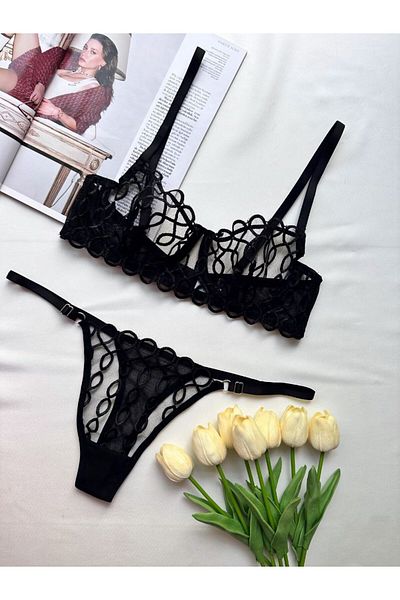 SİLVER MİRROR Σετ εσώρουχα με Underwire Μαύρο