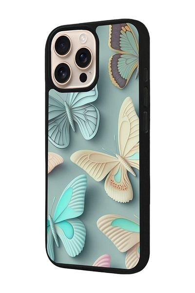 Aksel Kılıf Apple iPhone 16 Pro Compatible Printed, Matte Black, Soft Silicone, Protective, Shock Absorbing Cover, Case