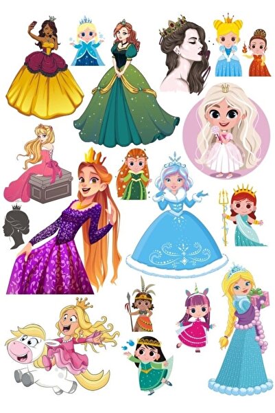 Reysa Tasarım مجموعة ملصقات الأميرة مكونة من 20 قطعة للهاتف والكمبيوتر اللوحي والكمبيوتر المحمول وملصق الكمبيوتر المحمول