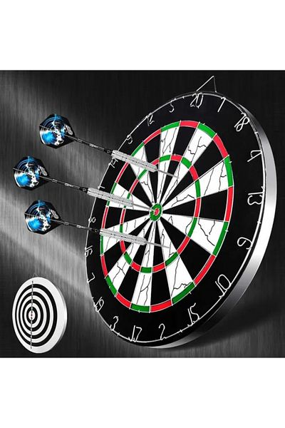 SyaMAG Dartboard with 2 sides, 6 darts included, 46 cm