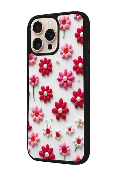 Aksel Kılıf Apple iPhone 16 Pro Compatible Printed, Matte Black, Soft Silicone, Protective, Shock Absorbing Cover, Case