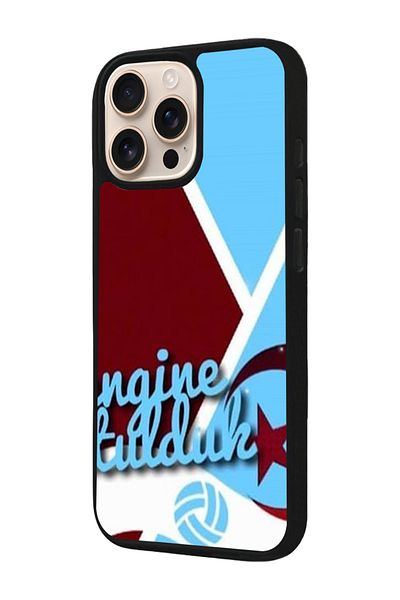 Aksel Kılıf Apple iPhone 16 Pro Compatible Printed, Matte Black, Soft Silicone, Protective, Shock Absorbing Cover, Case