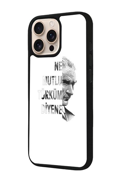 Aksel Kılıf Apple iPhone 16 Pro Compatible Printed, Matte Black, Soft Silicone, Protective, Shock Absorbing Cover, Case