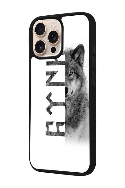 Aksel Kılıf Apple iPhone 16 Pro Compatible Printed, Matte Black, Soft Silicone, Protective, Shock Absorbing Cover, Case