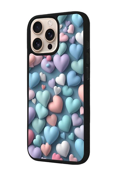 Aksel Kılıf Apple iPhone 16 Pro Compatible Printed, Matte Black, Soft Silicone, Protective, Shock Absorbing Cover, Case
