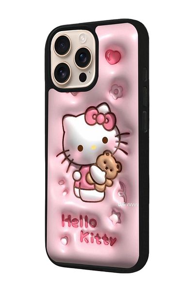Aksel Kılıf Apple iPhone 16 Pro Compatible Printed, Matte Black, Soft Silicone, Protective, Shock Absorbing Cover, Case