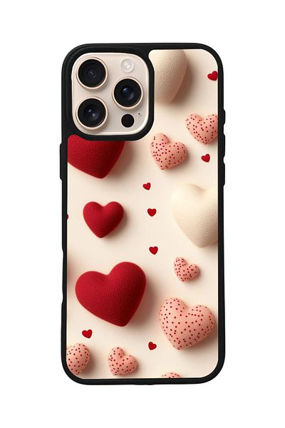 Aksel Kılıf Apple iPhone 16 Pro Compatible Printed, Matte Black, Soft Silicone, Protective, Shock Absorbing Cover, Case