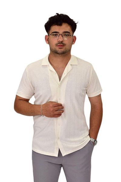 DYNAMO Men's Apaçi Collar Button T-Shirt 9655 Bgl-St04589