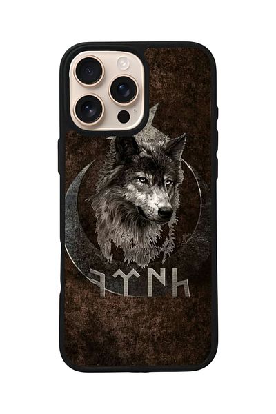 Aksel Kılıf Apple iPhone 16 Pro Compatible Printed, Matte Black, Soft Silicone, Protective, Shock Absorbing Cover, Case