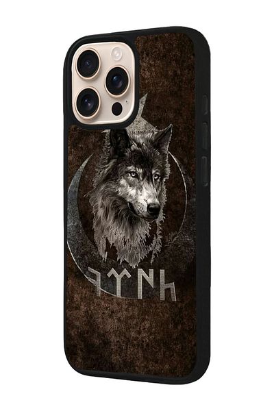 Aksel Kılıf Apple iPhone 16 Pro Compatible Printed, Matte Black, Soft Silicone, Protective, Shock Absorbing Cover, Case
