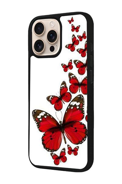 Aksel Kılıf Apple iPhone 16 Pro Compatible Printed, Matte Black, Soft Silicone, Protective, Shock Absorbing Cover, Case