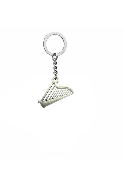 Herşey Nota Harp Musical Instrument Keychain – Artistic Unisex Music Accessory