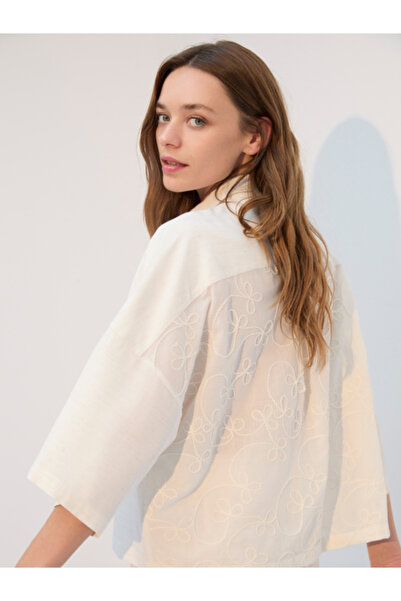 BONJOUR MADAME Keten Pijama Takım BJM-1723 Krem