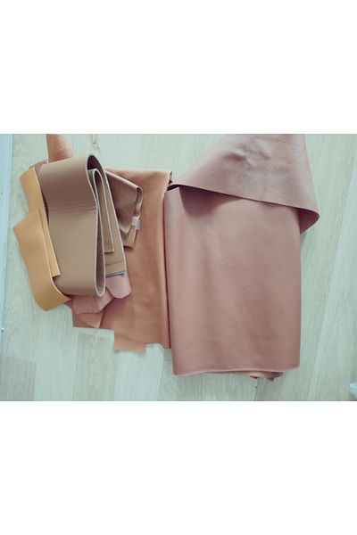 hoaryage Crazy Leather, Thick Genuine Cowhide Leather Pieces Mixed Sizes, Purse Wallet Holder Half Kilo