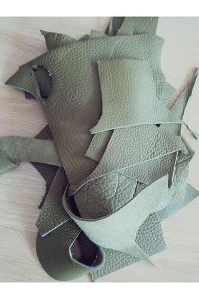 hoaryage Crazy Leather, Thick Genuine Cowhide Leather Pieces Mixed Sizes, Purse Wallet Holder Half Kilo