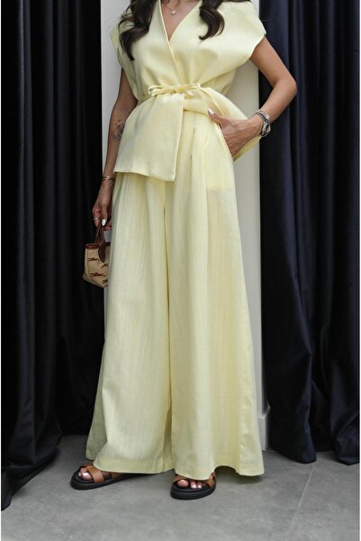 Havoş Light Yellow Sonya Vest Pants Suit