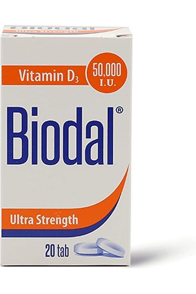 BIODAL 50,000 IU, Vitamin D Supplement, 20 Tablets