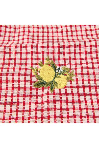 ASPARTAM Soft Embroidered Bag - Red / Ecru - 35X40 cm