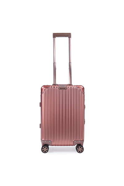 Monat Luggages Monnat AL-01 Komple Alüminyum Premium Büyük Boy Valiz - Rose G...