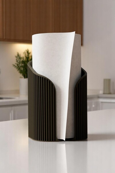 ceatly Modern Şık Tasarım Peçetelik | Kahverengi Dikey Kağıt Havlu Tutucu