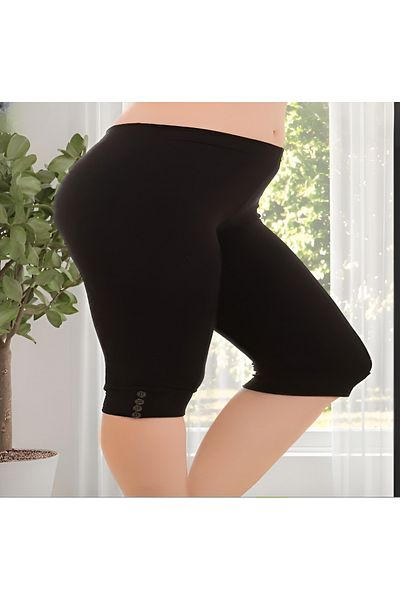 Altınay Women's Buttoned Oversized Cotton Leggings - 90% Cotton
