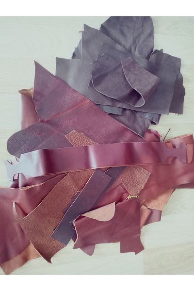 hoaryage Crazy Leather, Thick Genuine Cowhide Leather Pieces Mixed Sizes, Purse Wallet Holder Half Kilo