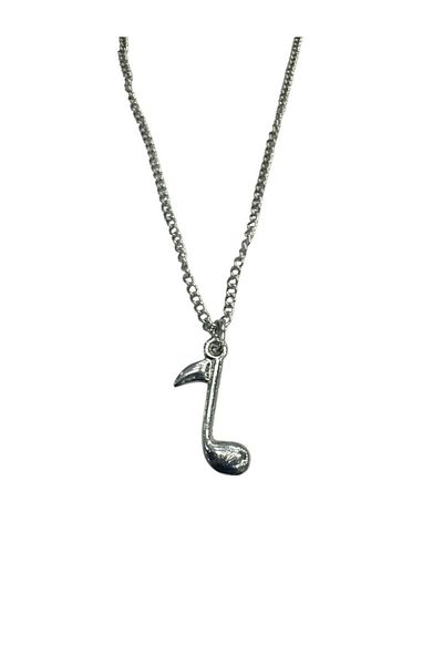 Herşey Nota Metal Necklace with Musical Note Figure – 60 cm Chain – Unisex Music Themed Jewelry