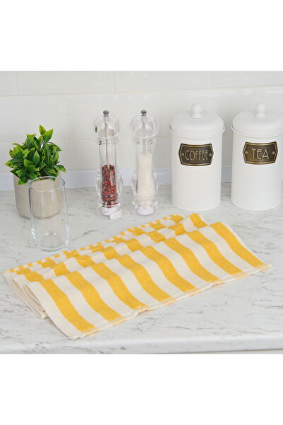 MATMEL Soft Stribet Kitchen Towel - Ecru / Yellow - 40X66 cm