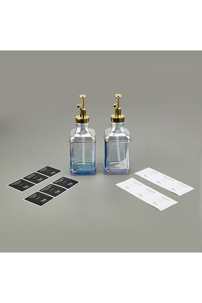 MATMEL Pablo Lusterli 2-Piece Glass Liquid Soap Dispenser - Transparent / Yellow - 500 ml
