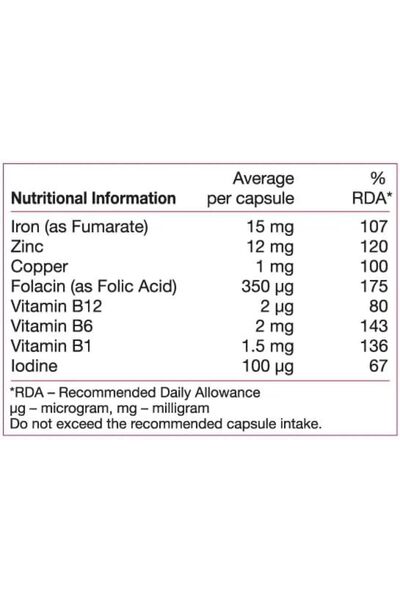 Vitabiotics علبة كبسولات فيروجلوبين، 30 كبسولة