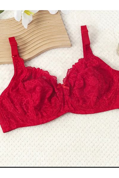 SS HOME CONCEPT Plus Size Red Bra, Plus Size Bra