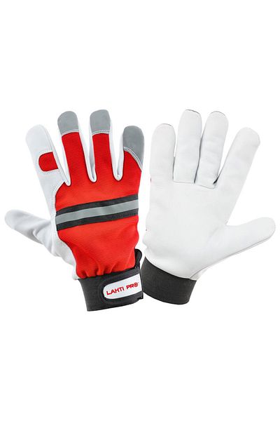 Lahti Pro Sheepskin Glove With Polyester / Red-White - 9