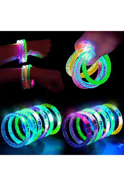 Genel Markalar Led Işıklı Pilli Işıklı Rengarenk Bileklik Işıklı Bilezik Karı...