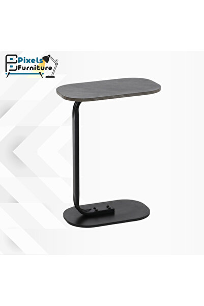 PixelsFurniture Set of 4 Pixel Furniture C-Shaped Side Table for Sofa and Bed, Table with Solid Metal Bases