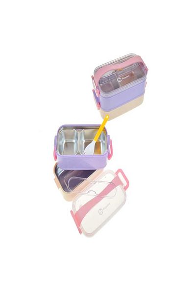 FixPoint Stainless Steel Lunch Box P-1438 Double Deck 1200 ml (1 Pc)