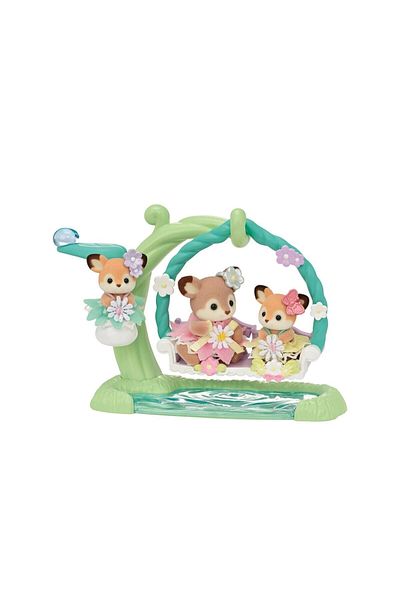 ADORE OYUNCAK 5801 Sylvanian Families Deer Dolls and Flower Swing Set +3 Years