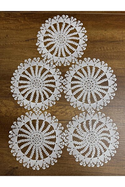 MrtYazma Komodin Örtüsü 5 Adet Dantel Örme El işi El emeği