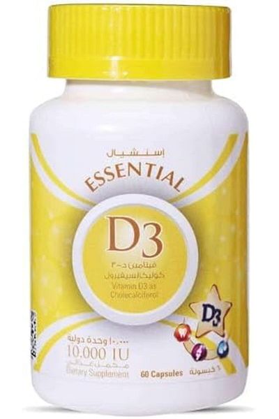 Family Essentials Vitamin D3 Capsules, 10000 IU, 60 Pieces, Essentials D3