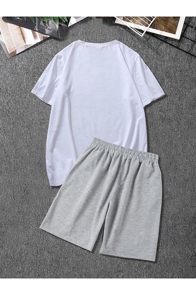 Risil-Nu Company Basketball Silhouette Printed Oversize T-Shirt Shorts Set, 2-Piece Bottom Top Set