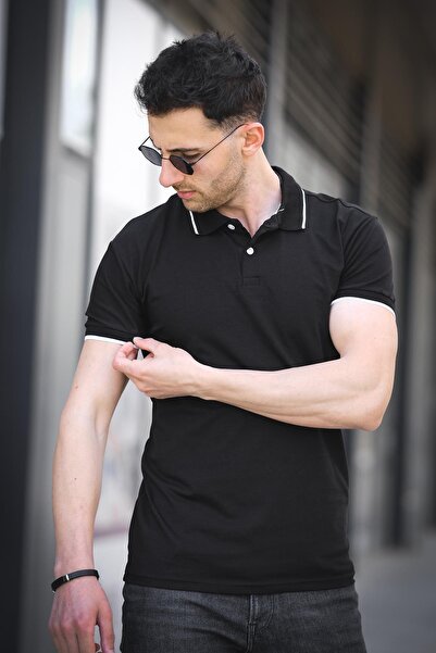 Oksit Colton Collar Lycra Slim Fit Men's Polo Collar Tshirt