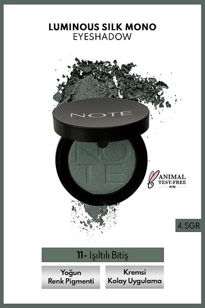 NOTE Luminous Silk Eyeshadow Single Eyeshadow – 11 Green