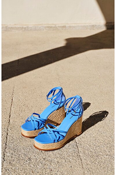 George Hogg Mavi Kadın Deri Sandalet