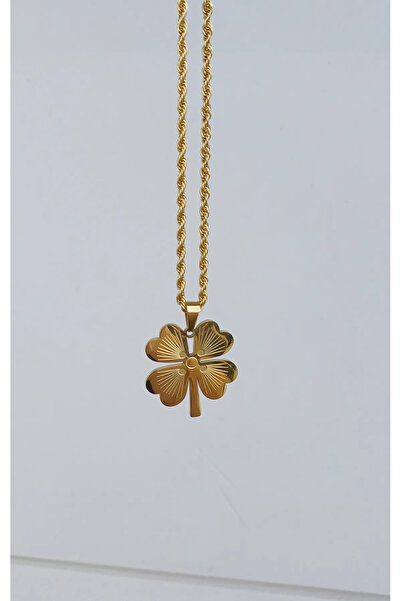 Julesta Altın Kaplama Yonca Kolye Faturalı Renk Atmaz Garantili