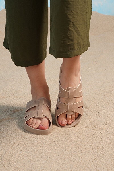 Beyond Women's Beige Cage Slippers 2cm Byndrp01