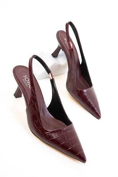 SOHO Claret Red Krako Damen-Klassiker mit Absatz 20633