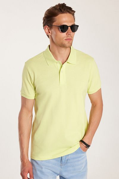 Tudors Ανδρικό T-shirt Slim Fit Slim Fit 100% βαμβακερό πράσινο γιακά πόλο