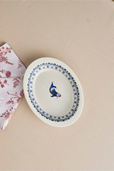 Karaca x Ömür Akkor İznik Balık Fırın Kabı 29 cm